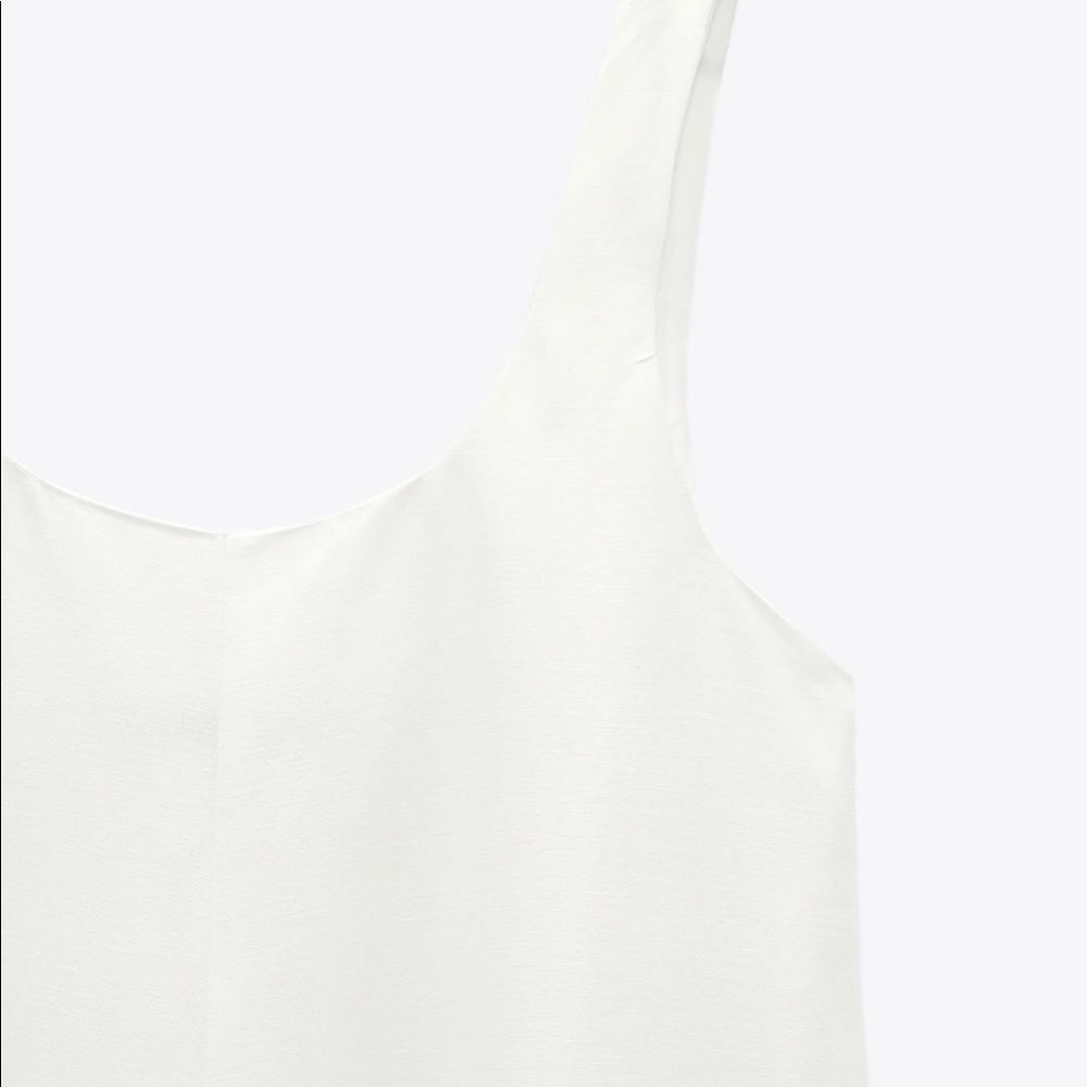 Zara White Linen Blend Dress - Picture 6 of 10